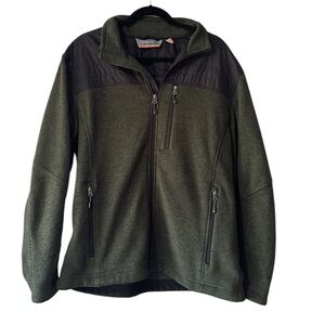 Free Country Olive Green and Black Zip Up Jacket with Triple Pockets